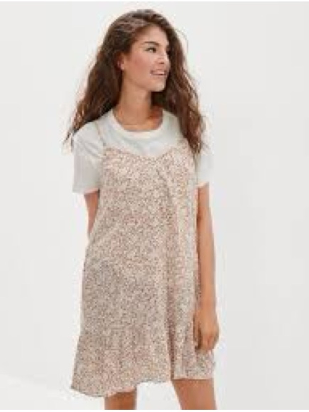 American Eagle Outfitters Beige Floral Slip Dress